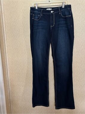 White House Black Market Women's Blanc Boot Leg Blue Denim Jeans Dark Wash 8R